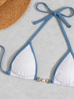 Biquíni Halter Com Bojo Triangular E Modelagem Clássica