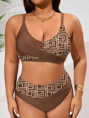 Biquíni Plus Size Estampa Geométrica Sexy