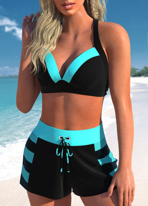 Conjunto Praia Bicolor Com Top Estruturado E Short Esportivo