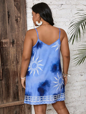 Vestido de Alça com Decote V Plus Size