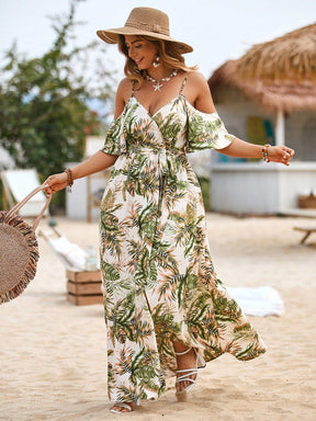 Vestido Plus Size Oasis Longo Com Fenda