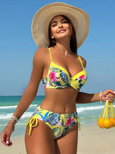 Biquíni Tropical com Bojo e Cintura Alta – Estampa Floral Verão