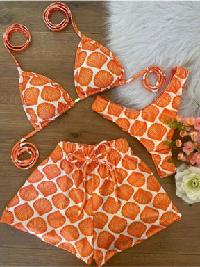 Conjunto Biquíni 3 Peças Olho Grego