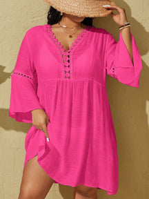 Saída de Praia Plus Size com Manga Longa